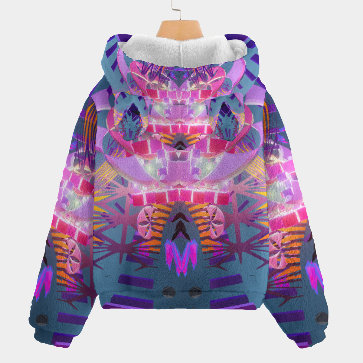 Psychedelic All-Over MicrodoseVR Print Kid’s Borg Fleece Sweatshirt With Ears