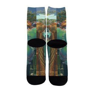 Psychedelic Tree 3D Digital Art Print Unisex Long Socks