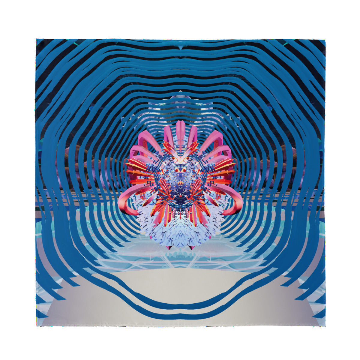 Psychedelic Orb 3D Digital Art Print Silk Scarf