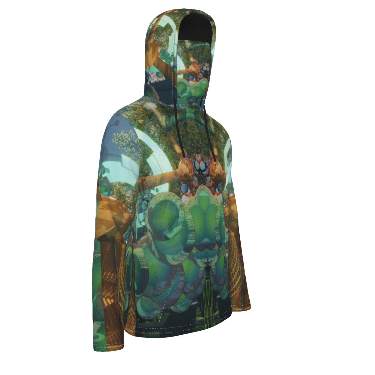 Psychedelic Orb Tree Men's Heavy Fleece Hoodie With Mask