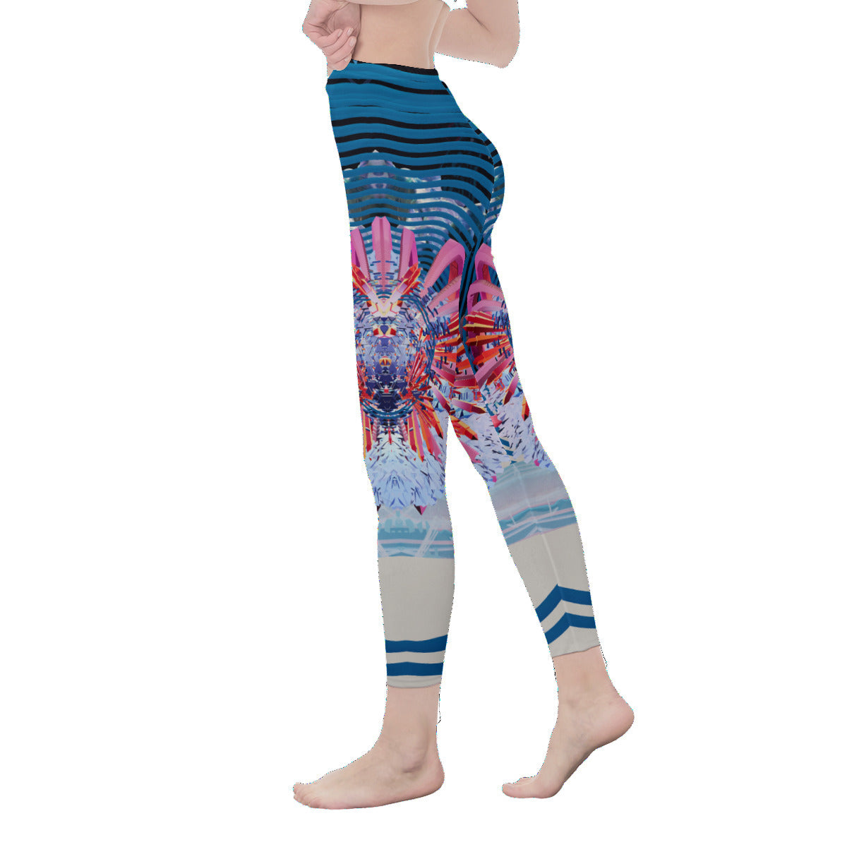 Psychedelic Orb 3D Digital Art Print Casual Leggings