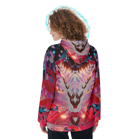 Psychedelic Lotus Dragon Digital Art Print Women's Heavy Fleece Hoodie