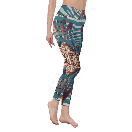 Psychedelic Orbopus 3D Digital Art Print Women's High Waist Leggings | Side Stitch Closure