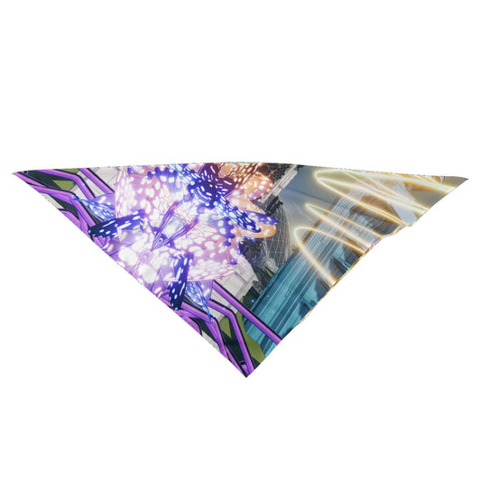 Psychedelic Butterfly 3D Digital Art Print Silk Scarf