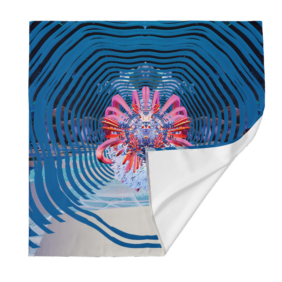 Psychedelic Orb 3D Digital Art Print Silk Scarf