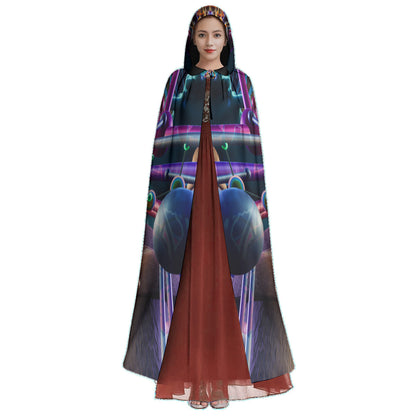 Psychedelic Doses All-Over Print Unisex Hooded Cloak | Microfiber