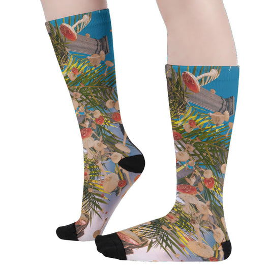 Mushyland All-Over Psychedelic Print Unisex Long Socks