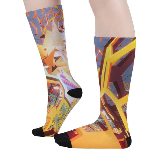 Psychedelic 3D Digital Art Print Unisex Long Socks