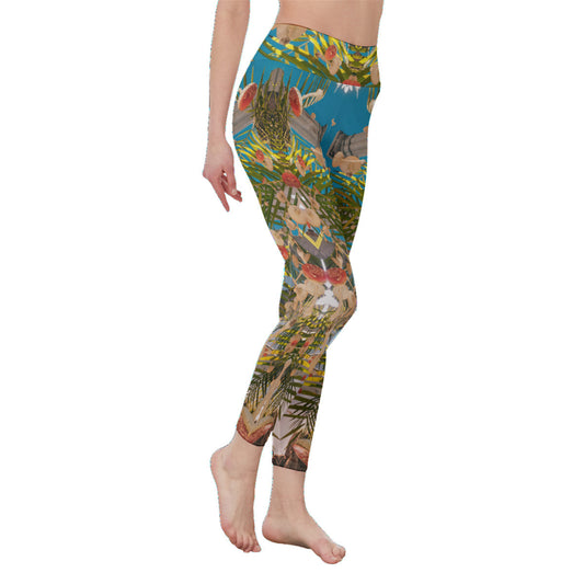 Mushyland All-Over Print Psychedelic Digital Art Women's High Waist Leggings | Side Stitch Closure