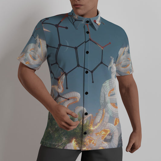 Psychedelic Dragon Digital Art Print Men's Shirt