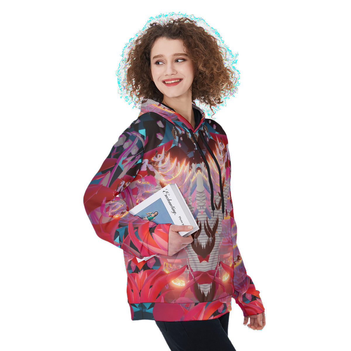 Psychedelic Lotus Dragon Digital Art Print Women's Heavy Fleece Hoodie