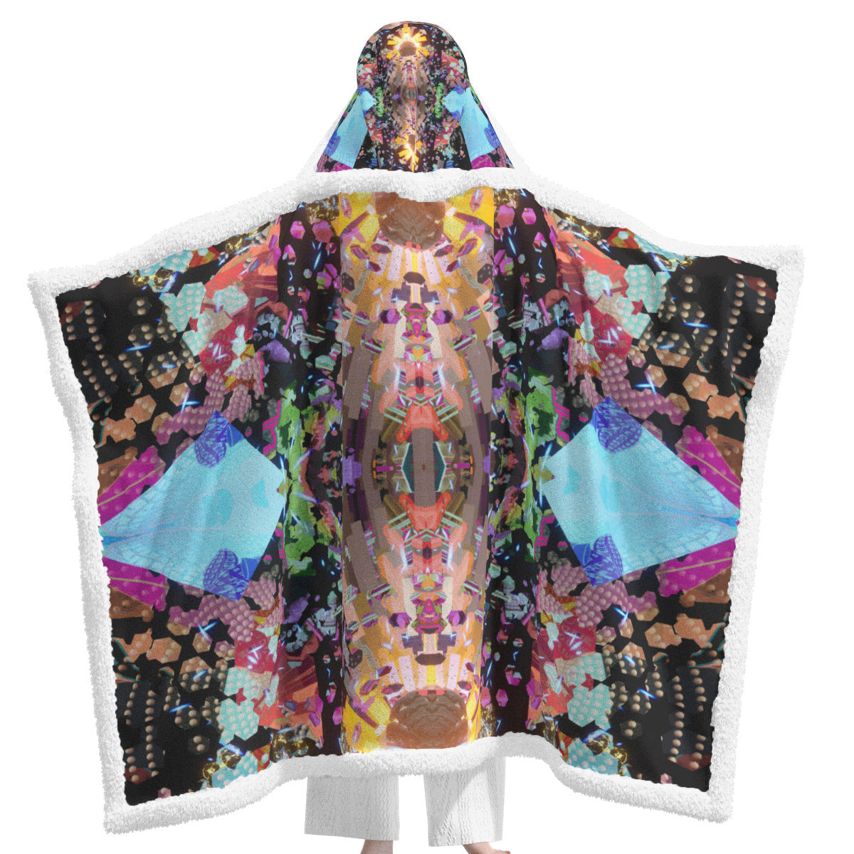 Psychedelic All-Over MicrodoseVR Print Unisex Wearable Hooded Blanket