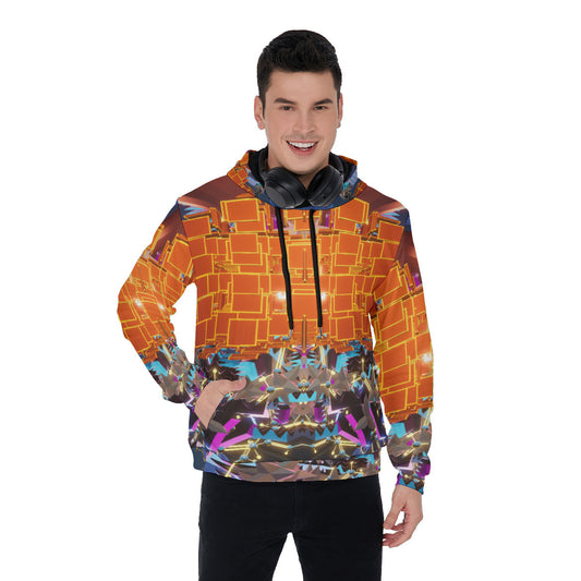 Psychedelic Pixels 3D Digital Art Print Men's Thicken Pullover Hoodie