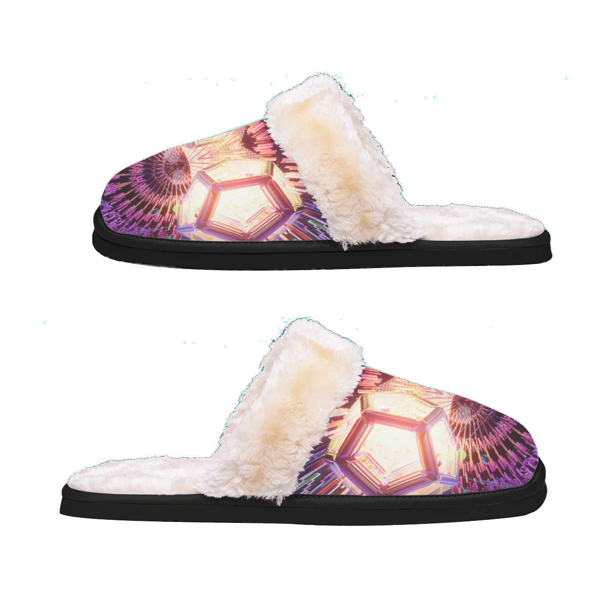 Dosedecahedron Psychedelic Plush Slippers