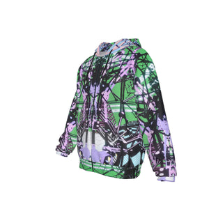Psychedelic All-Over MicrodoseVR Print Thick Zipper Hoodie With Double-Sided Hood