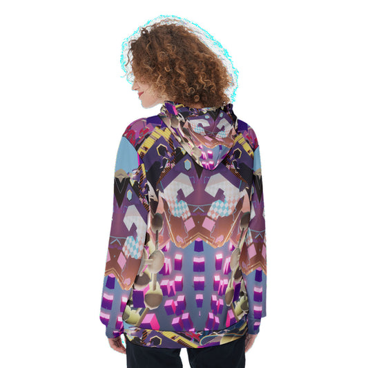 Psychedelic Tripper Cube 3D Digital Art Print Women's Heavy Fleece Hoodie