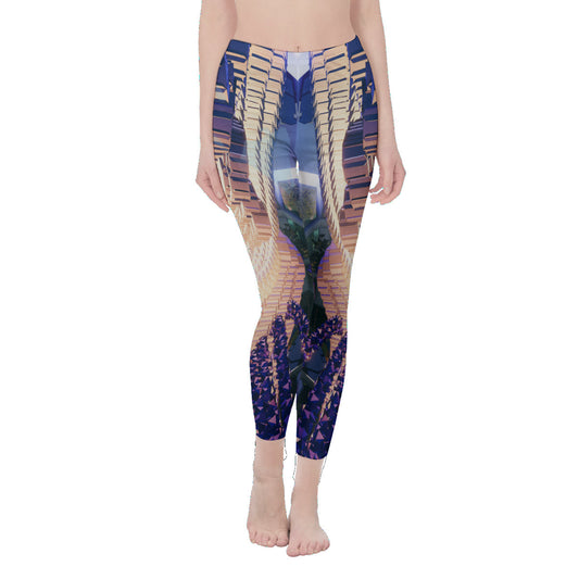 Psychedelic 3D Digital Art Print Casual Leggings