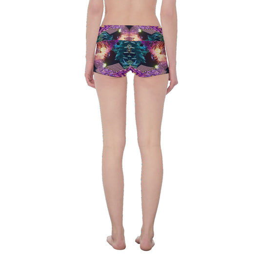 Psychedelic 3D Digital Art Print Women's Yoga Shorts