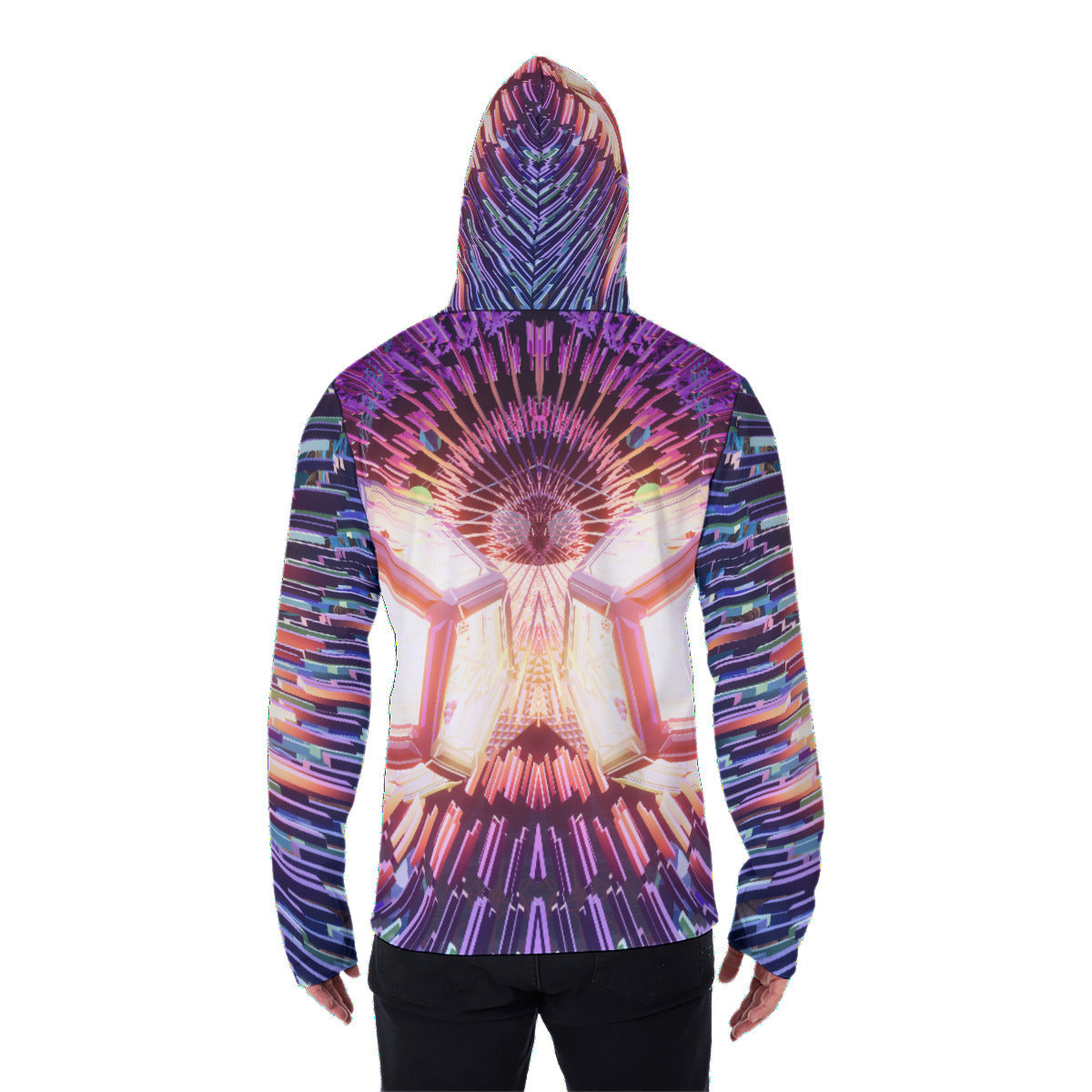 Psychedelic Dodecahedron Men's Heavy Fleece Hoodie With Mask