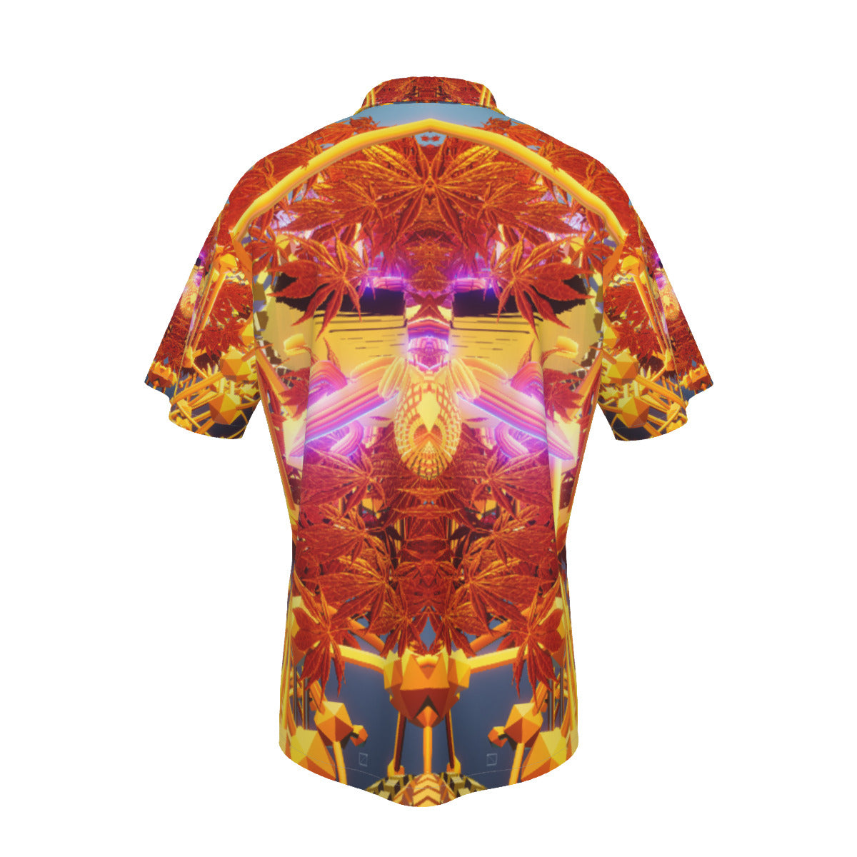 Psychedelic All-Over 3D Digital Art Print Men's Hawaiian Shirt With Pocket