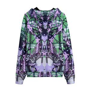 Psychedelic Eco-friendly All-Over MicrodoseVR Print Unisex Zip-up Hoodie