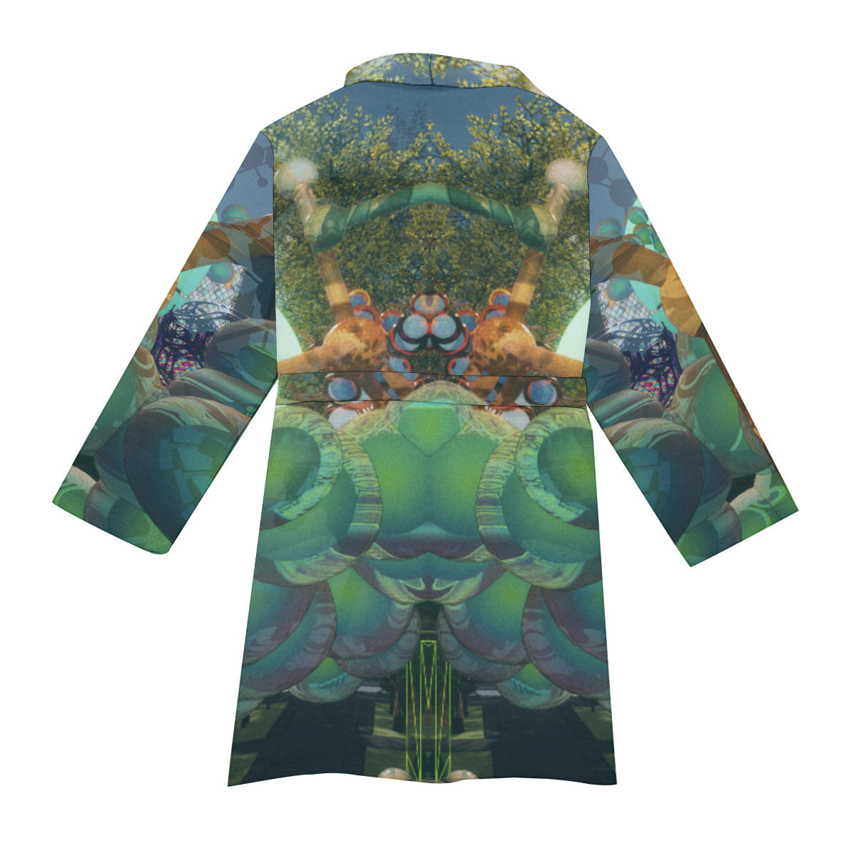 Psychedelic 3D Digital Art Print Men's Borg Fleece Robe