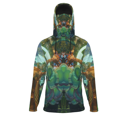 Psychedelic Orb Tree Men's Heavy Fleece Hoodie With Mask