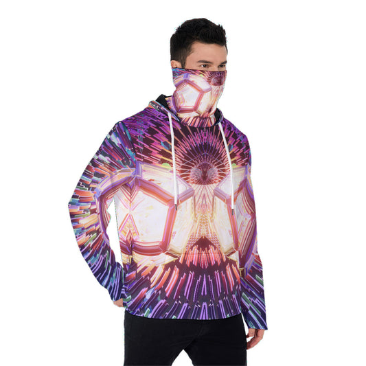 Psychedelic Dodecahedron Men's Heavy Fleece Hoodie With Mask