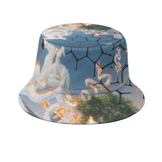 Psychedelic Dragon 3D Digital Art Print Bucket Hat