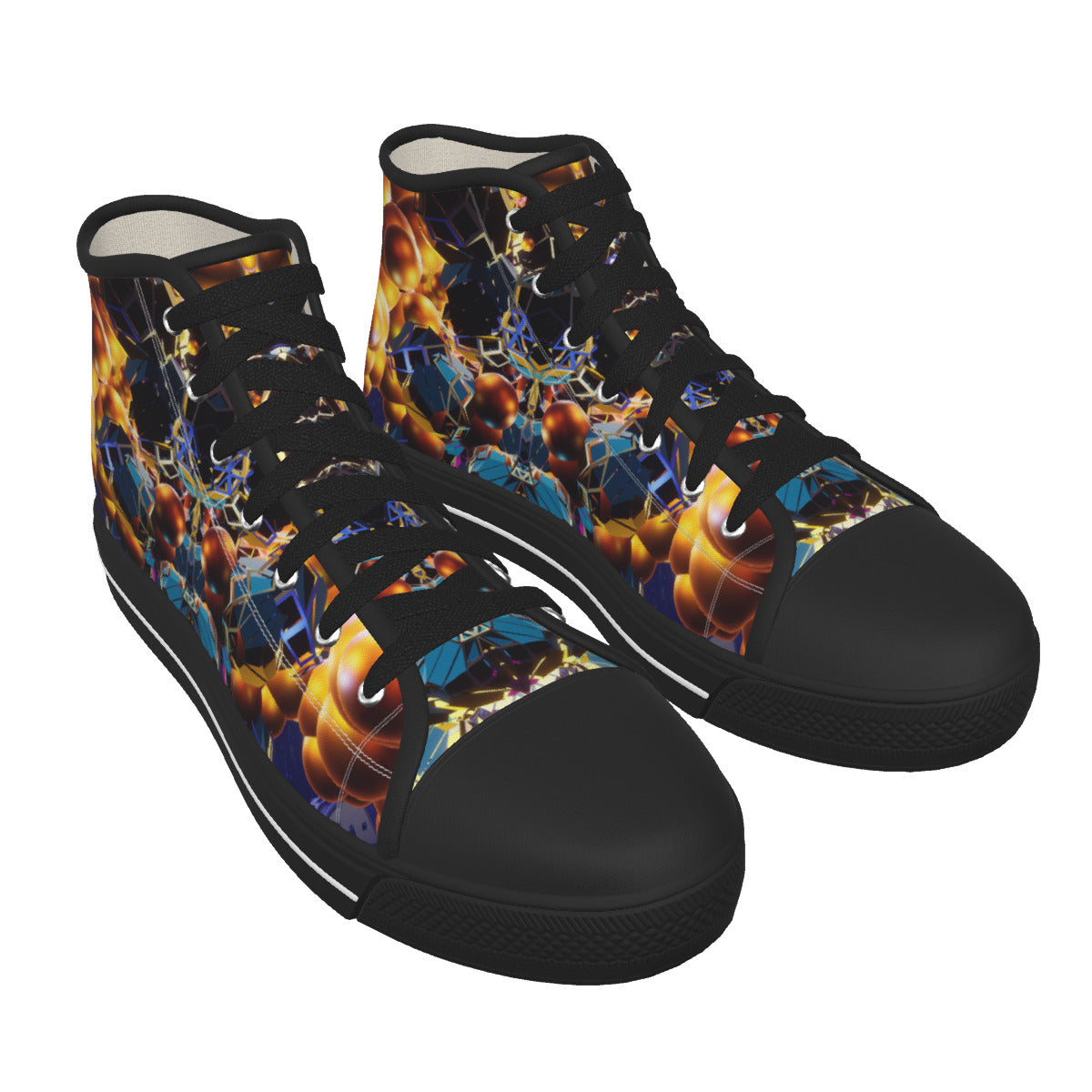 Psychedelic Black Sole Canvas Shoes