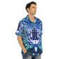 Psychedelic Print Men's Hawaiian Shirt With Button Closure