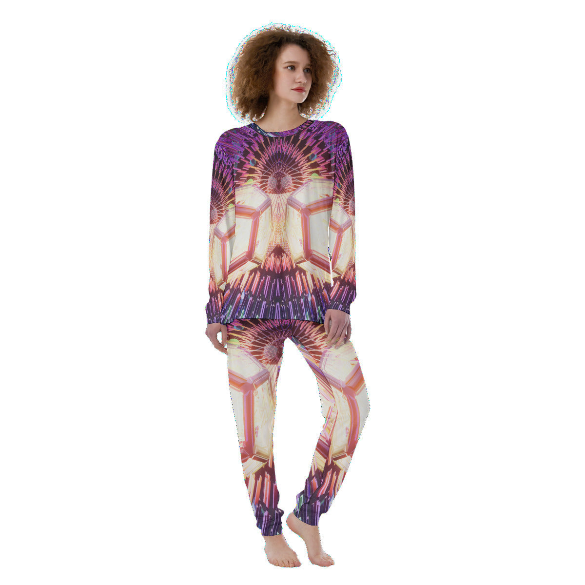 Psychedelic Dodecahedron 3D Digital Art Print Women's Pajamas