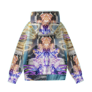 Psychedelic Butterfly Print Women’s Hoodie With Decorative Ears