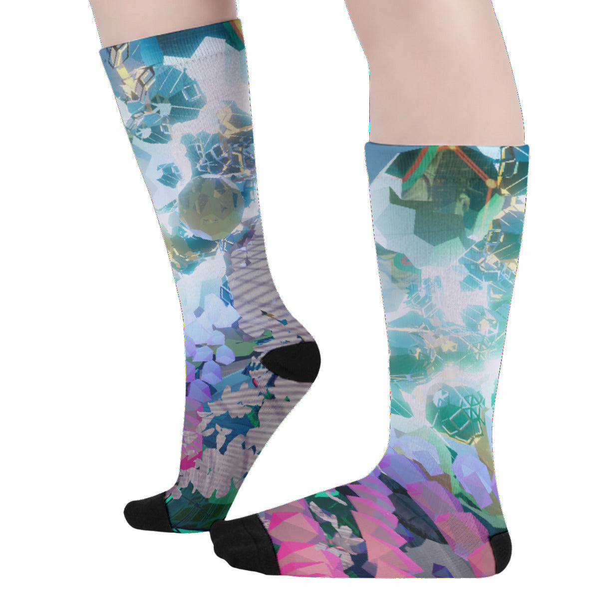 Psychedelic Print Unisex Long Socks