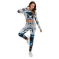 Crystalfly Psychedelic Print Women's Sport Set With Backless Top And Leggings