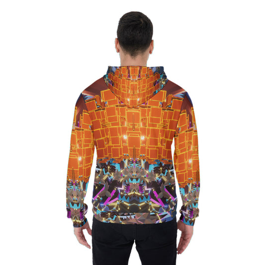 Psychedelic Pixels 3D Digital Art Print Men's Thicken Pullover Hoodie