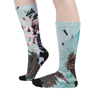 Psychedelic Floral Print Unisex Long Socks
