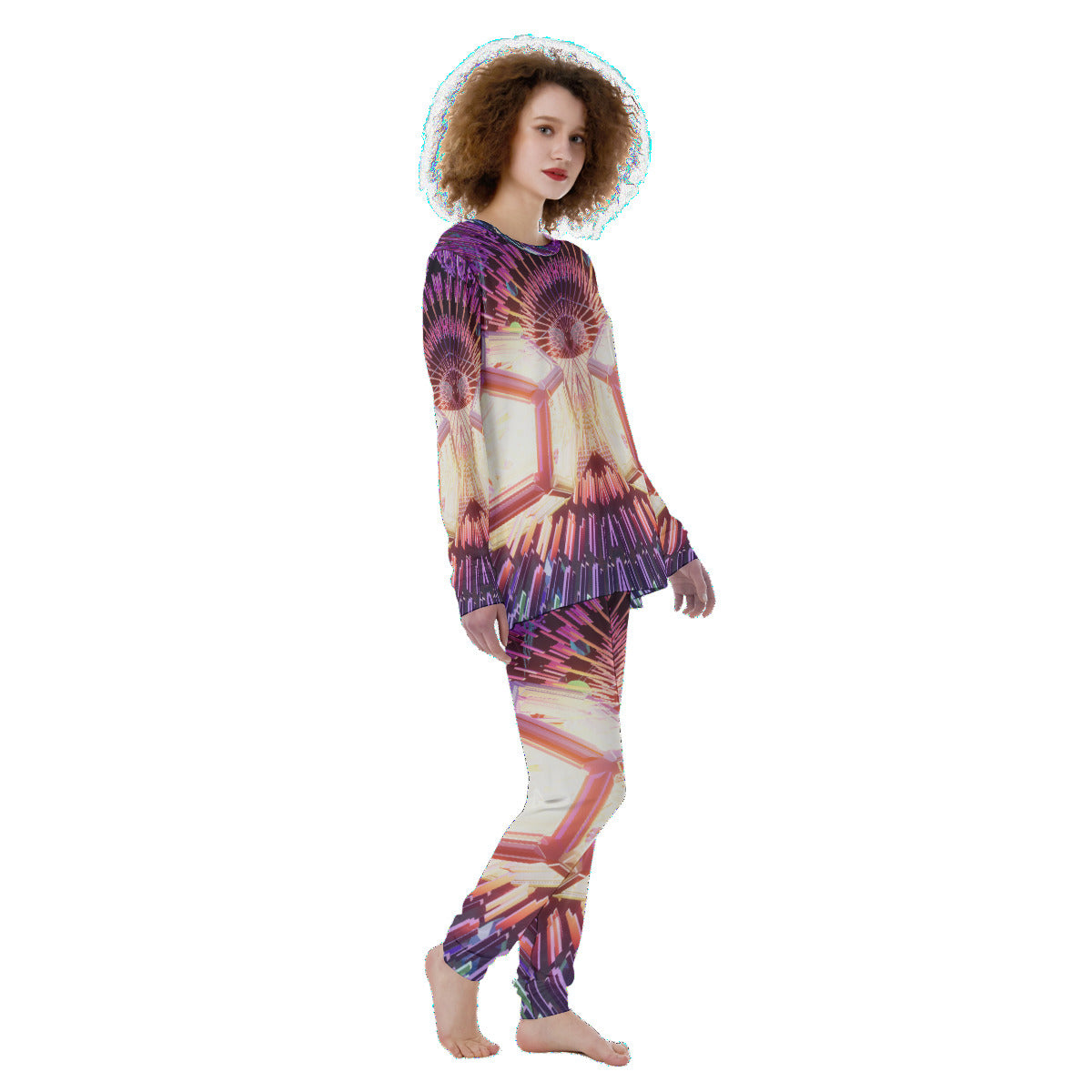 Psychedelic Dodecahedron 3D Digital Art Print Women's Pajamas