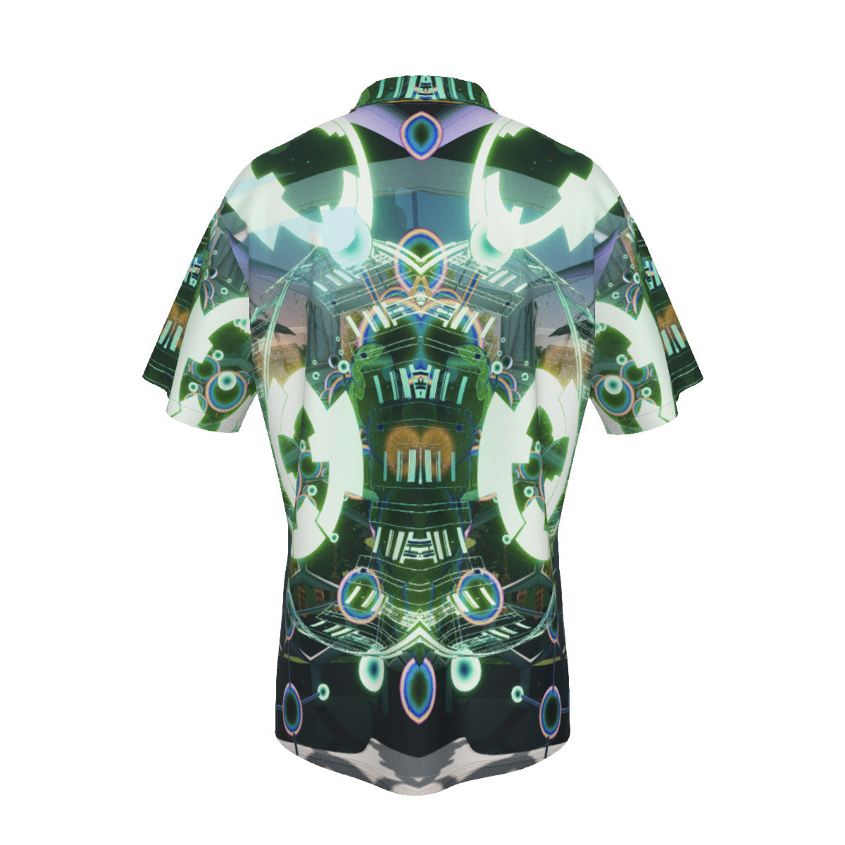 Psychedelic Print Men's Hawaiian Shirt With Pocket