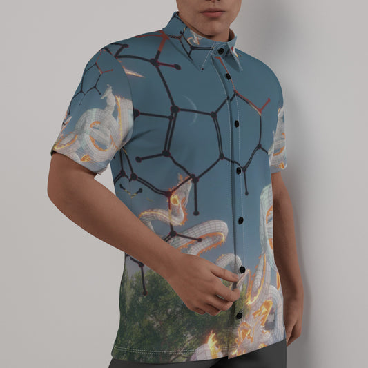 Psychedelic Dragon Digital Art Print Men's Shirt