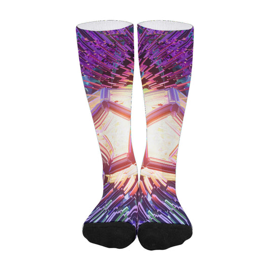 Psychedelic Dodecahedron 3D Digital Art Print Unisex Long Socks