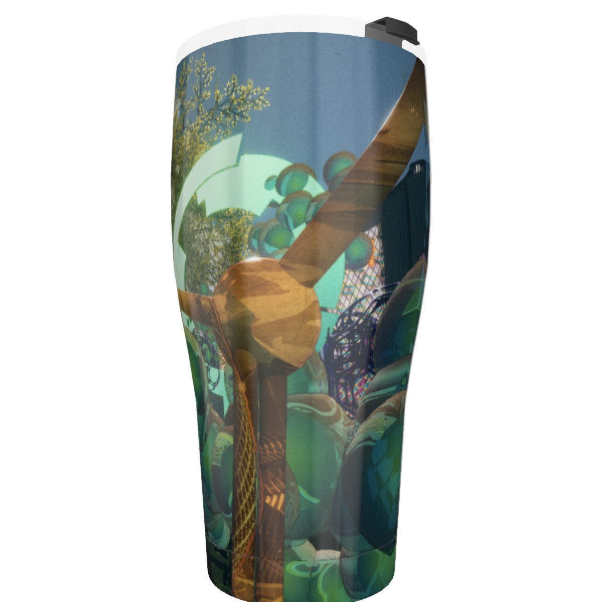 Psychedelic 3D Digital Art Print Tumbler 30oz